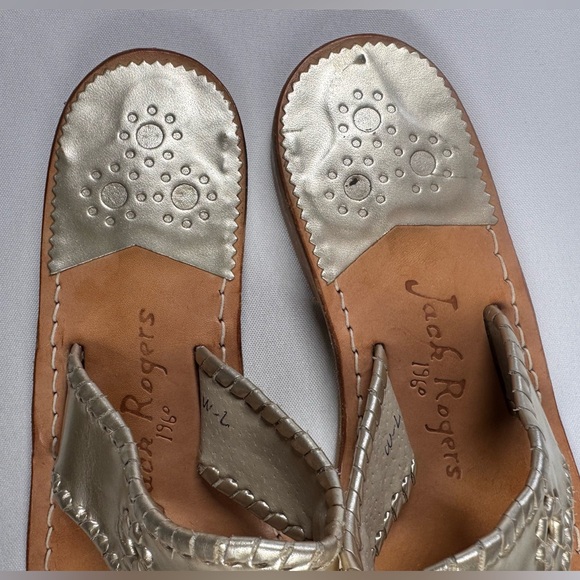 Jack Rogers Classic Gold Metallic Sandals - Size 7 M - Preppy Icon! - Picture 5 of 7